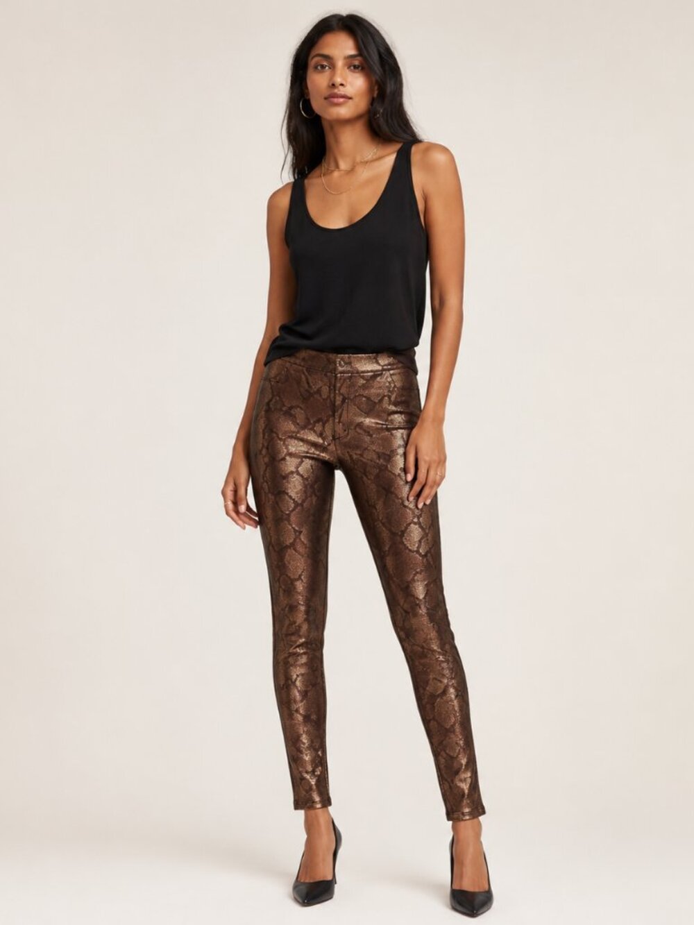 Mother Looker Snake Texture Pants Size 27 Multicolor Skinny High Waisted Ankle